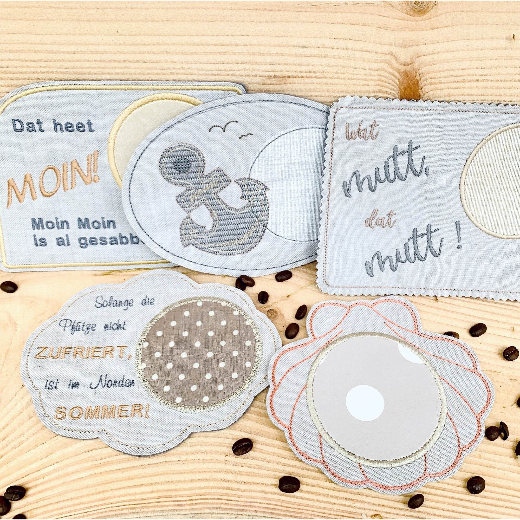 Stickdatei maritimes Mug Rug Set mit 5 ITH Designs - Sewando