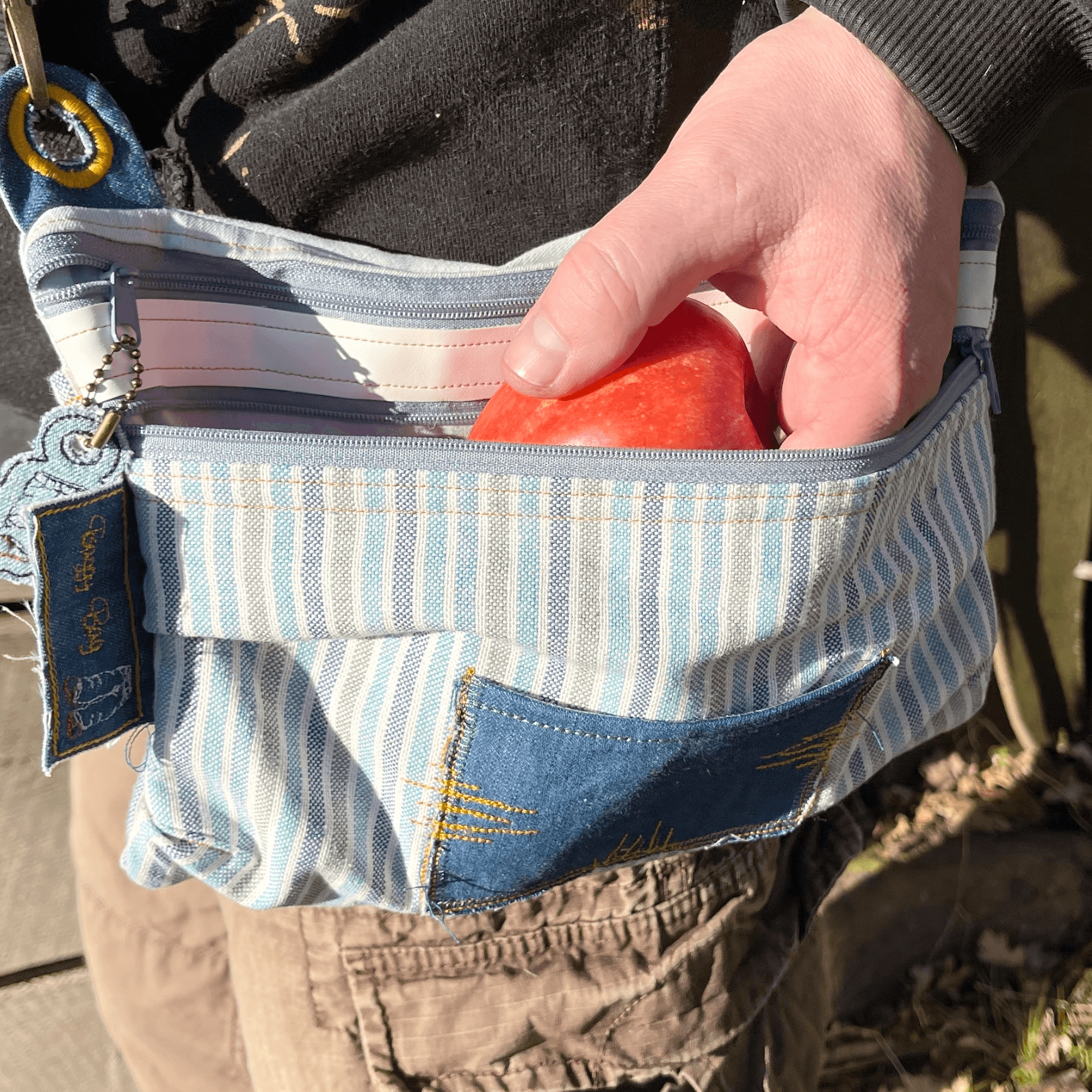 Stickdatei Baggy Bag 18x30, ITH Tasche mit 2 Reißverschlüssen - Sewando