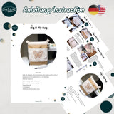 Stickdatei Big B-Fly Bag Set 5 Größen, ITH Stickdatei Tasche