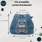 Stickdatei Leckerchenbeutel 15x21, ITH Futterbeutel armadillo mit und ohne Motiv - Sewando