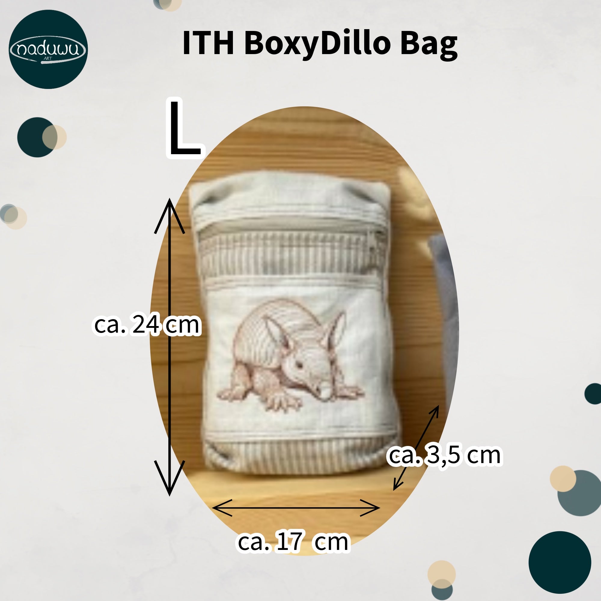 Stickdatei BoxyDillo Bag 18x25, ITH Tasche mit Reißverschluss - Sewando