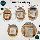 Stickdatei Big B-Fly Bag Set 5 Größen, ITH Stickdatei Tasche