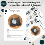 Stickdatei Tasche Big Paw 16x23, In The Hoop Bag mit 3 Reißverschlusstaschen - Sewando