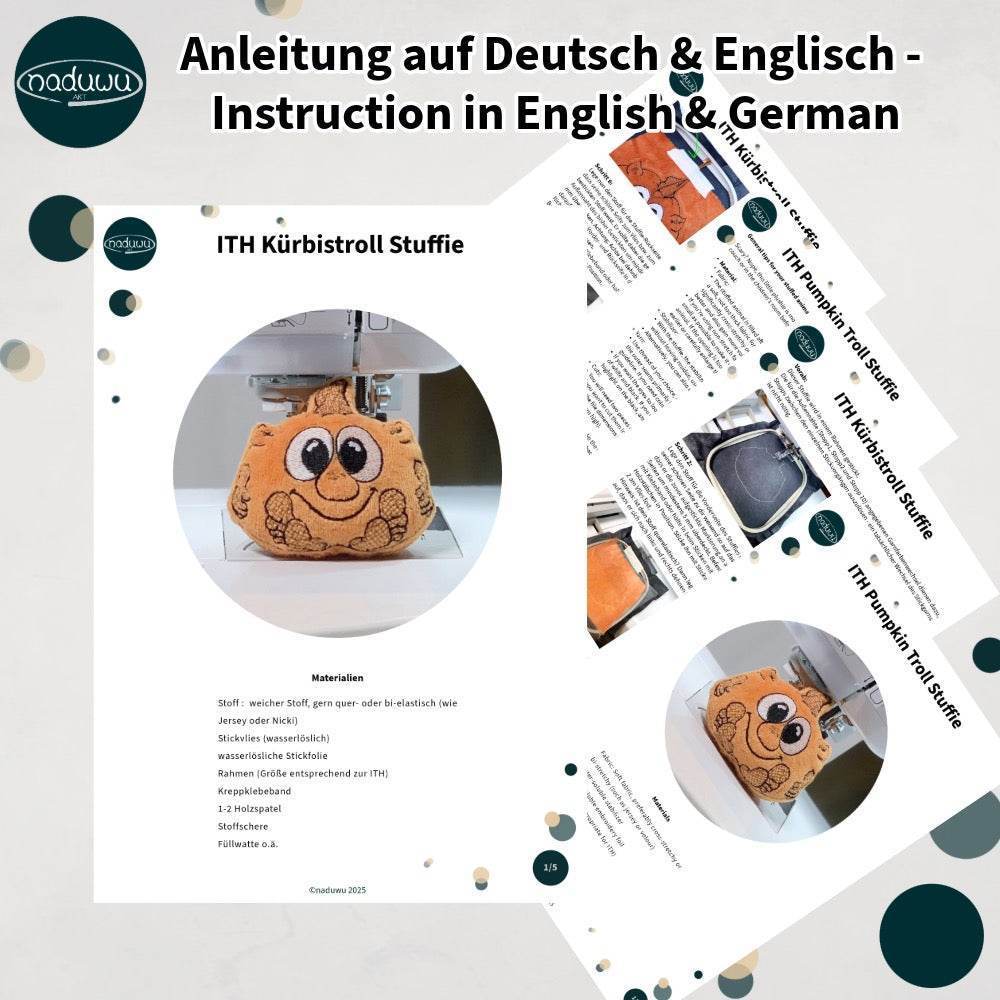 Stickdatei Kürbis-Troll Stuffie Set mit 7 Größen, ITH Kuscheltier - Sewando