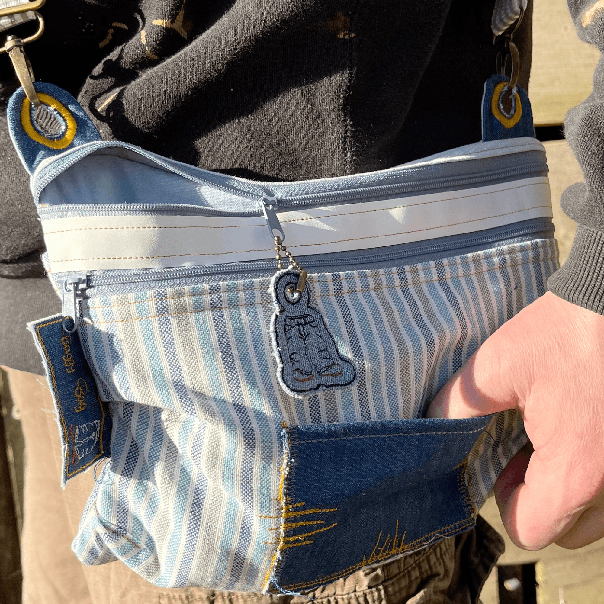 Stickdatei Baggy Bag 18x30, ITH Tasche mit 2 Reißverschlüssen - Sewando