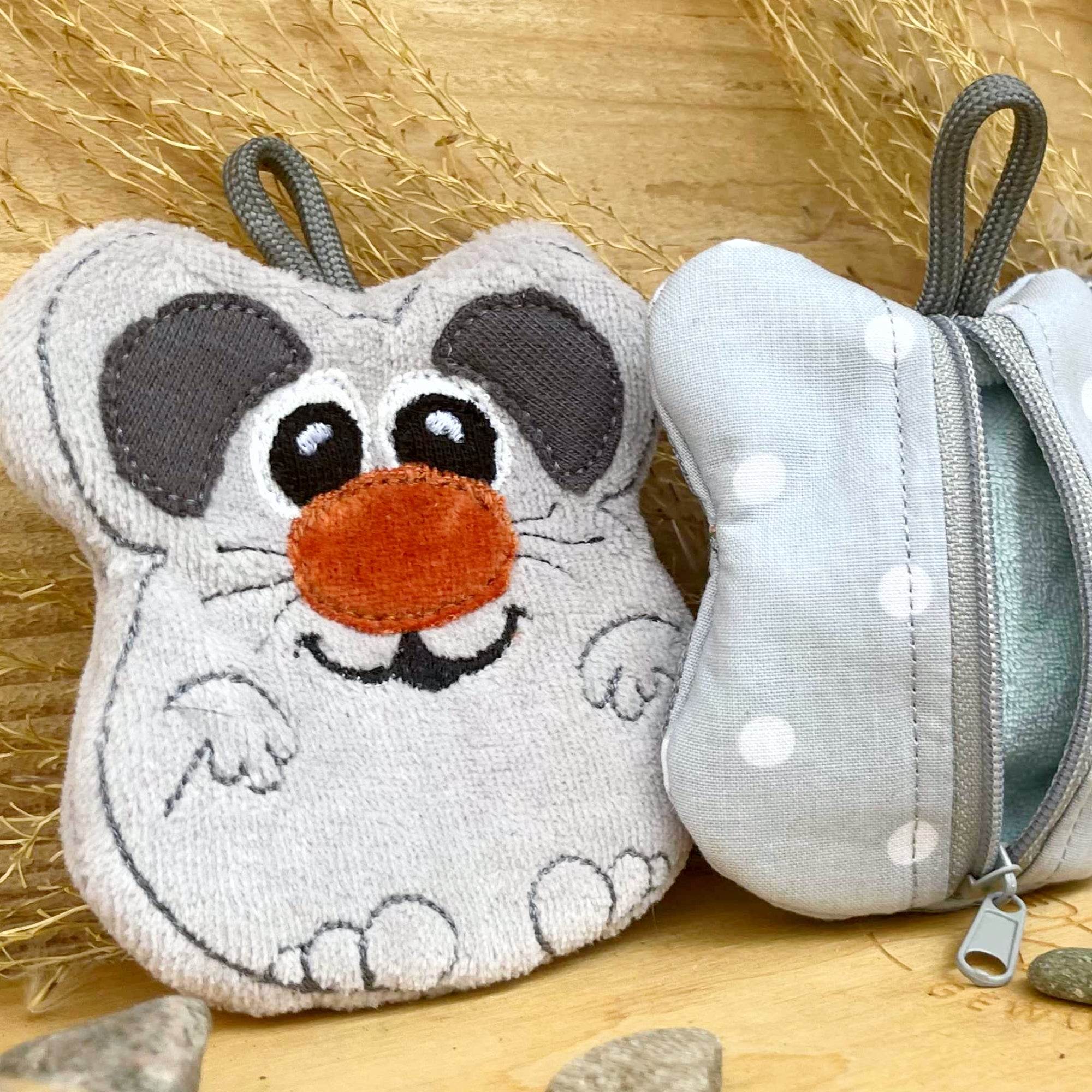 Stickdatei Maus Tasche für 10x10 Rahmen mit Reißverschluss, Zip Bag - Sewando
