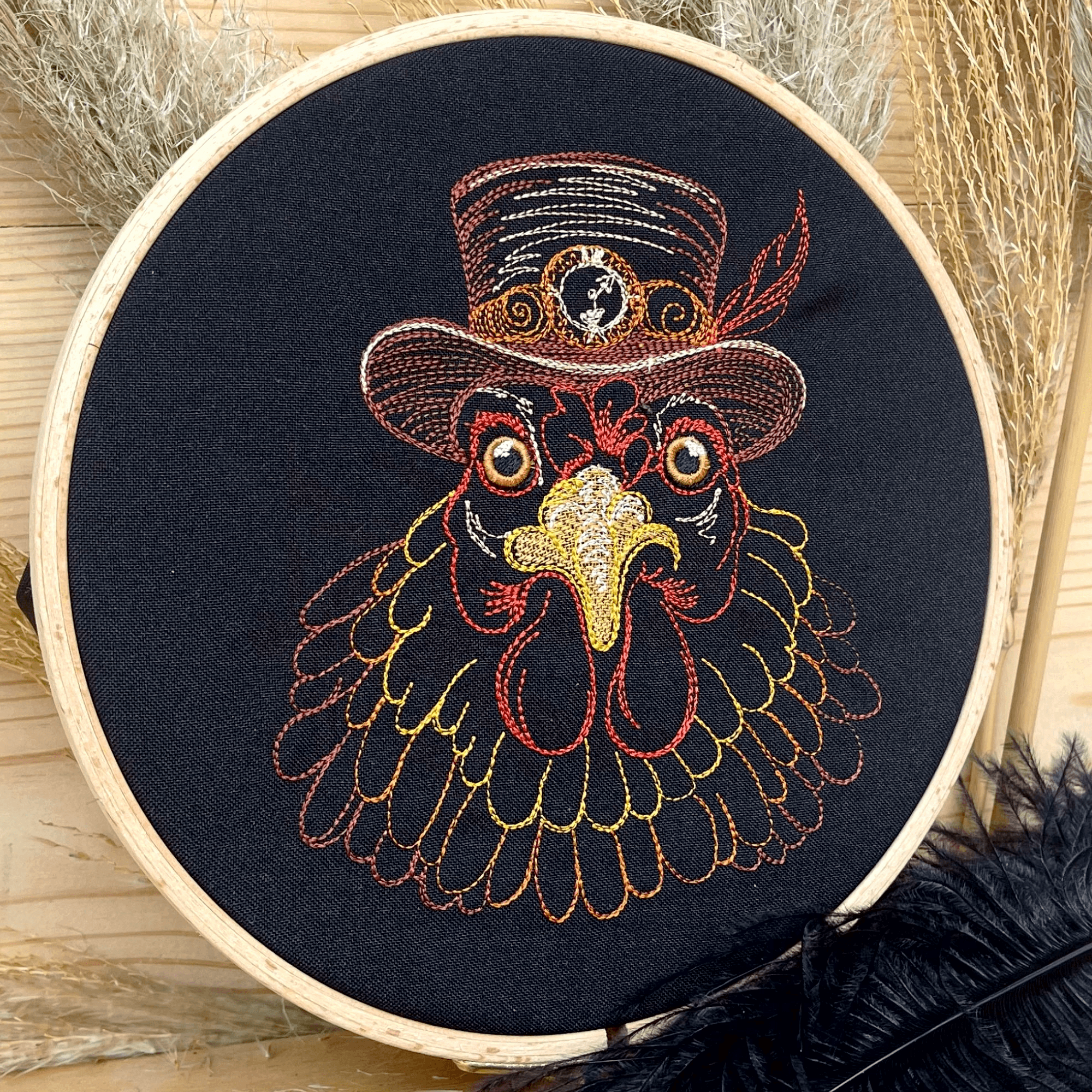 Stickdatei Steampunk Huhn Set 6 Größen - Sewando