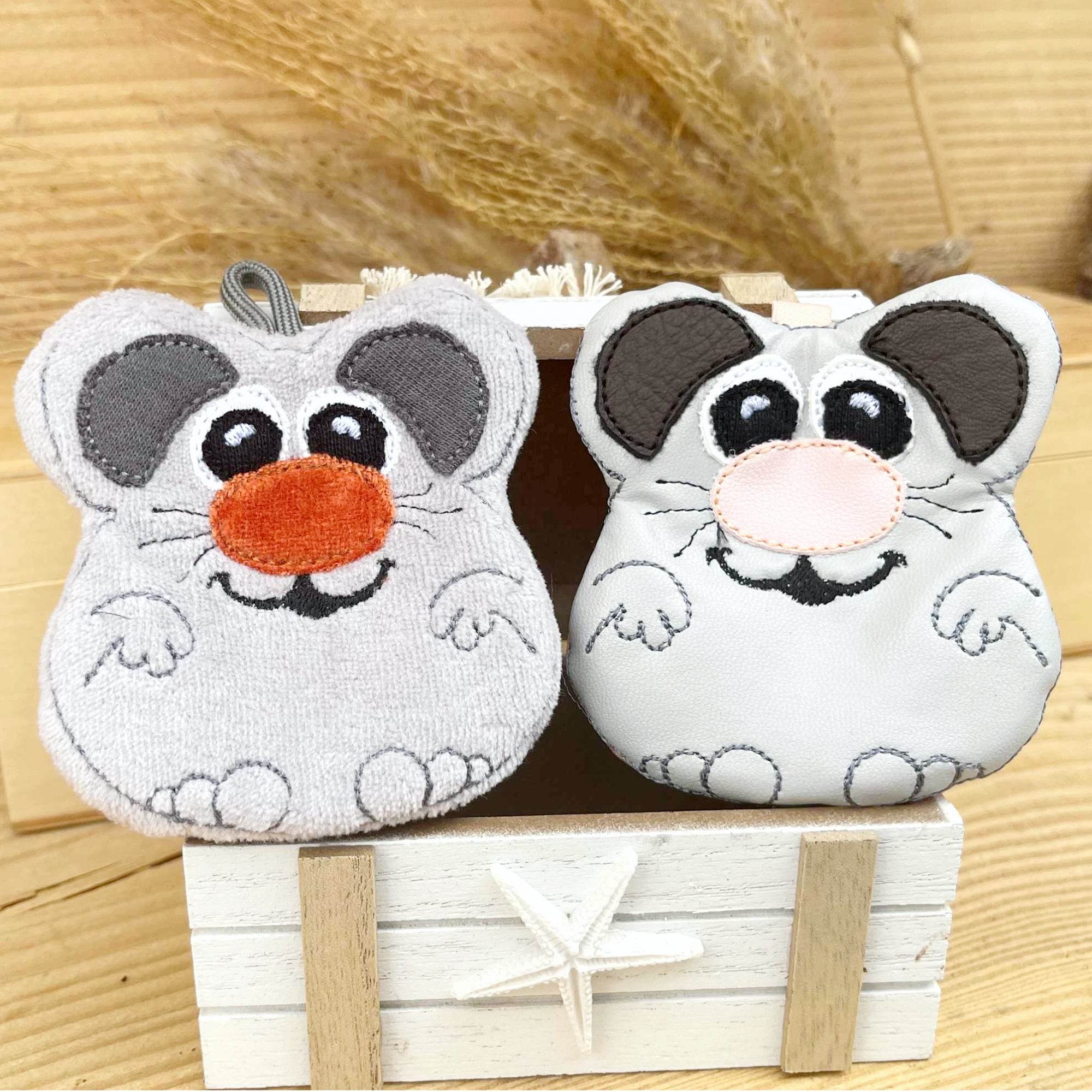 Stickdatei Maus Tasche für 10x10 Rahmen mit Reißverschluss, Zip Bag - Sewando