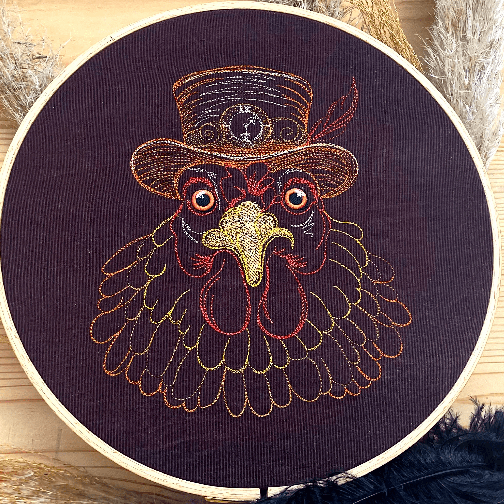 Stickdatei Steampunk Huhn Set 6 Größen - Sewando