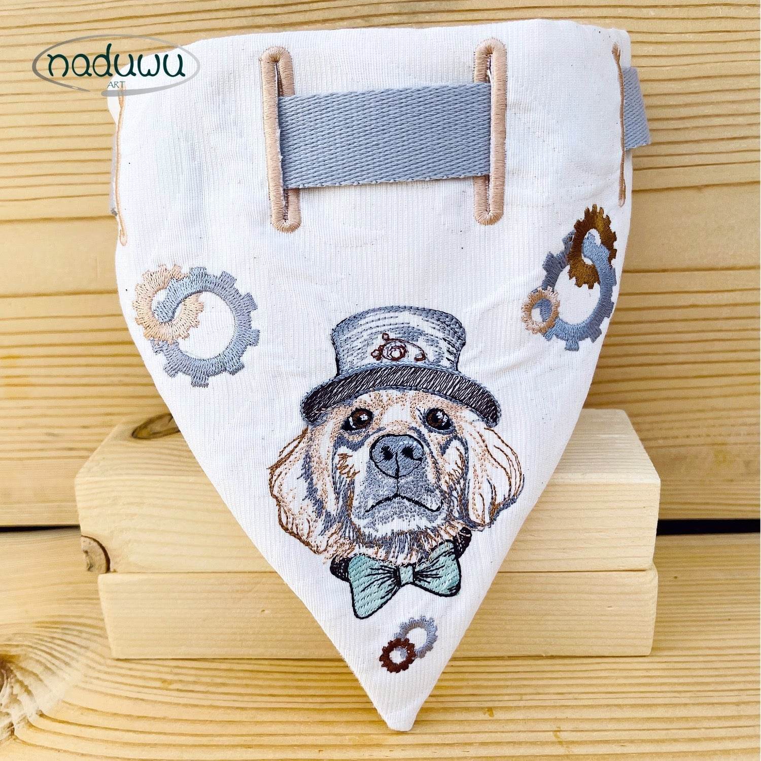 Stickdatei Halstuch für Hunde in 24x24, Bandana mit Motiv und blanko - Sewando