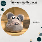 Stickdatei Maus 20x23, ITH Kuscheltier mit Applikationen - Sewando