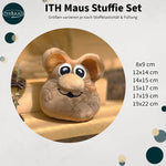 Stickdatei Maus ITH Set, In the hoop Kuscheltier in 7 Größen mit Applikationen - Sewando