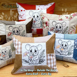 Stickdatei Gartenmaus Kissen 6 Größen, ITH Stickdatei Kissen Set