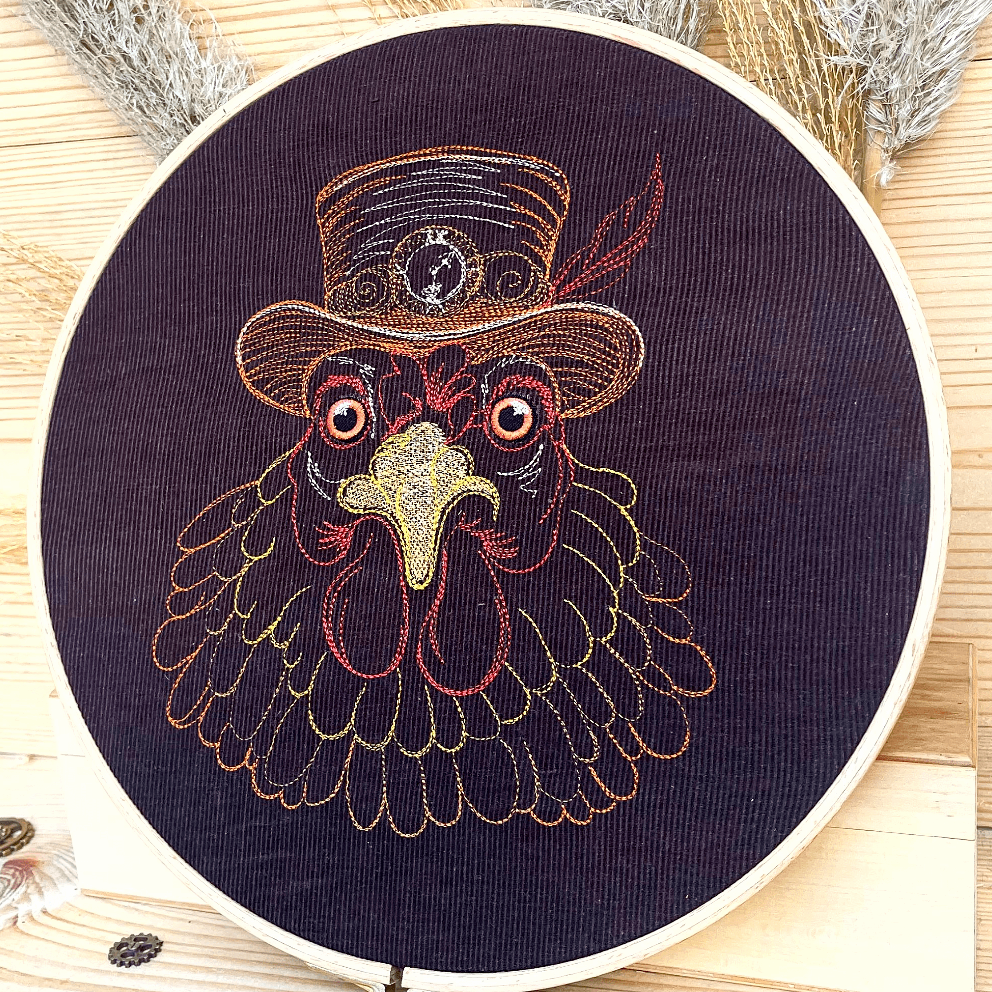 Stickdatei Steampunk Huhn Set 6 Größen - Sewando