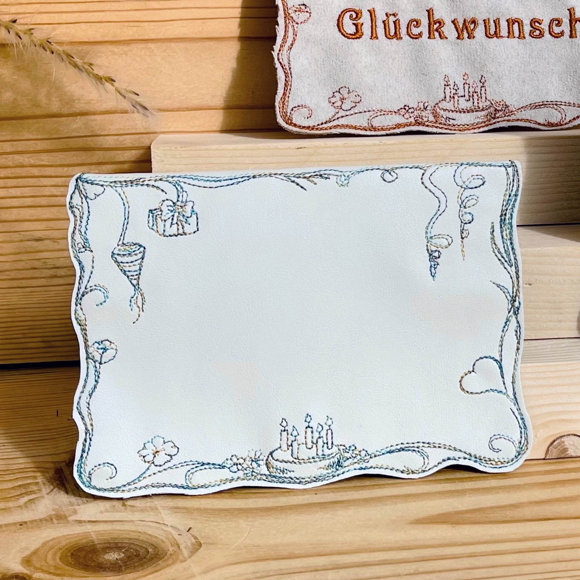 ITH Stickdatei Geschenkumschlag 16x26, In The Hoop Herzlichen Glückwunsch - Sewando