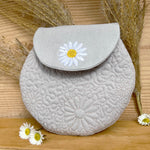 Stickdatei Tasche in 3 Größen mit Gänseblümchen, ITH runde Daisy Bag - Sewando