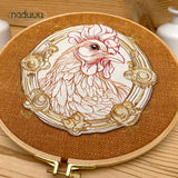 Stickdatei Chicken Button Set mit 7 Größen, Stickdatei Huhn in 3-D Optik