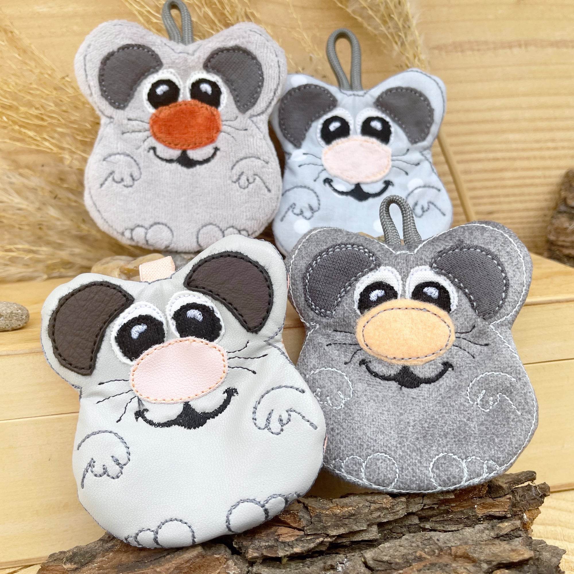 Stickdatei Maus Tasche für 10x10 Rahmen mit Reißverschluss, Zip Bag - Sewando
