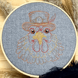 Stickdatei Steampunk Huhn Set 6 Größen - Sewando