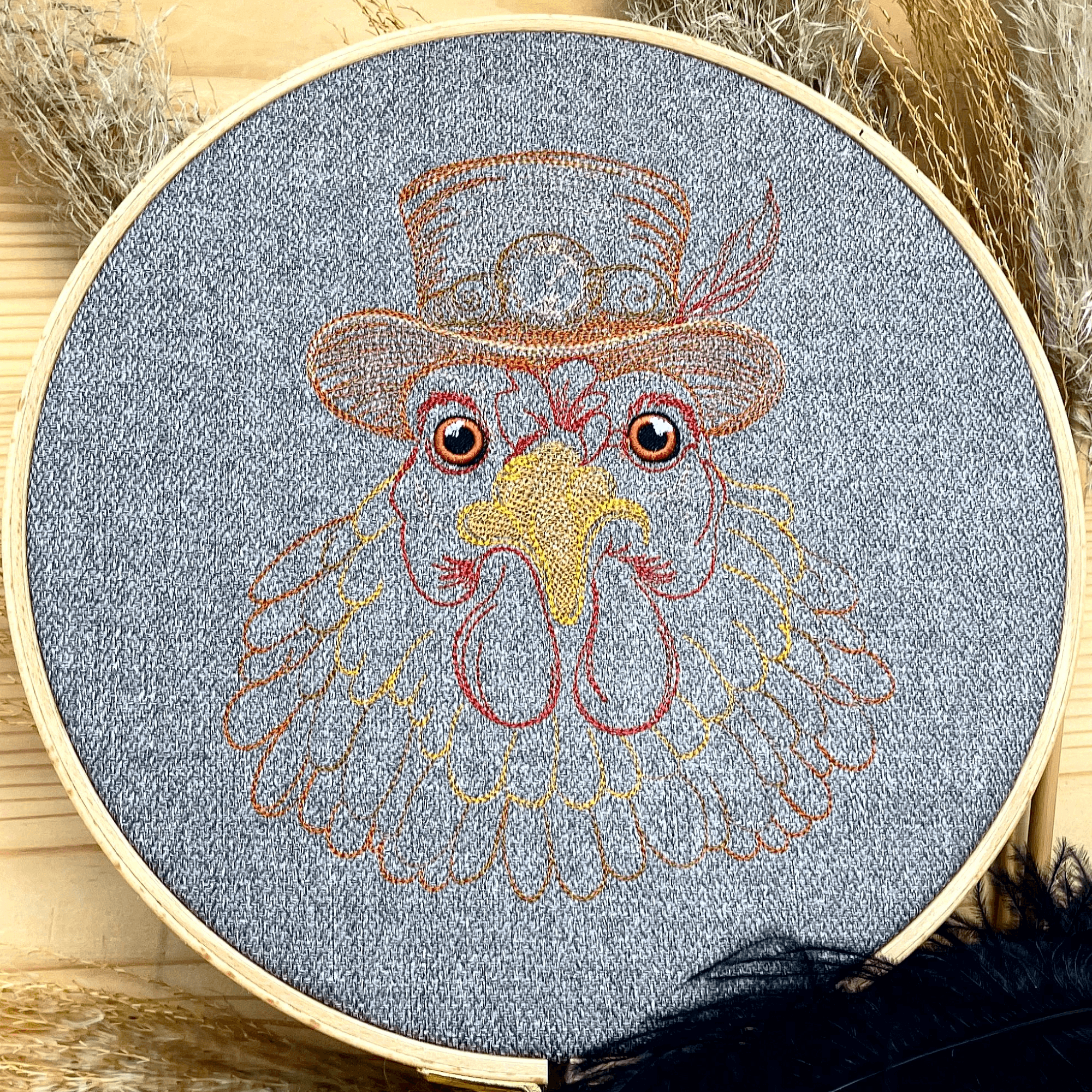 Stickdatei Steampunk Huhn Set 6 Größen - Sewando