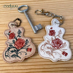 Stickdatei Rose Anhänger 6x9, ITH Schlüsselanhänger - Sewando