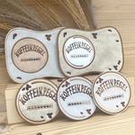 Stickdatei Kaffee Mug Rug Set 10x10, und 13x18 - Sewando