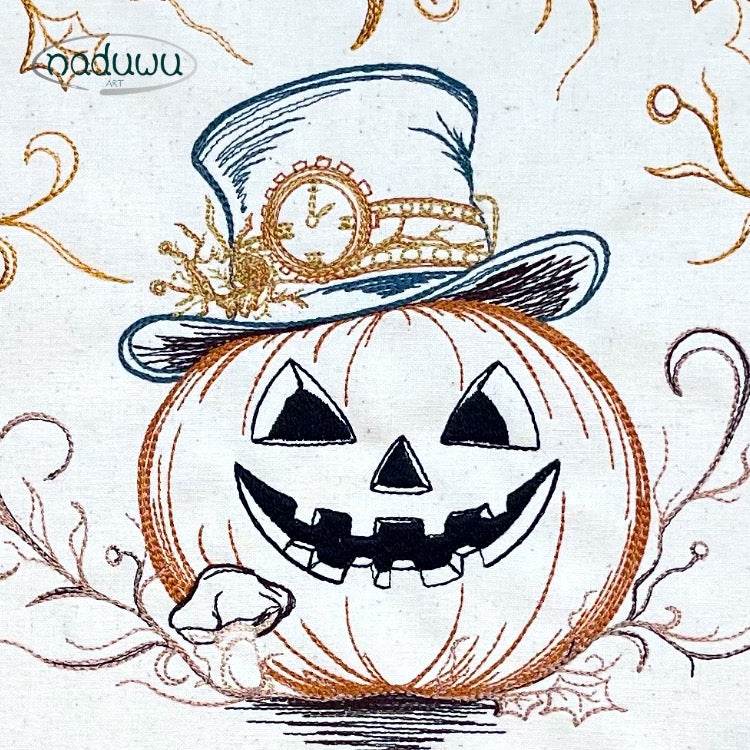 Stickdatei Kürbis in 7 Größen, Halloween Steampunk ab 9x10 - Sewando