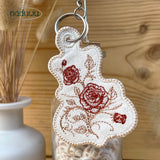 Stickdatei Rose Anhänger 6x9, ITH Schlüsselanhänger - Sewando