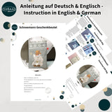 ITH Stickdatei Geschenkbeutel-Set M, L, XL, XXL mit Schneemann Applikation - Sewando