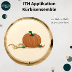 Stickdatei Kürbis Applikation mit Stickereien in 9x18 und 12x24 cm - Sewando