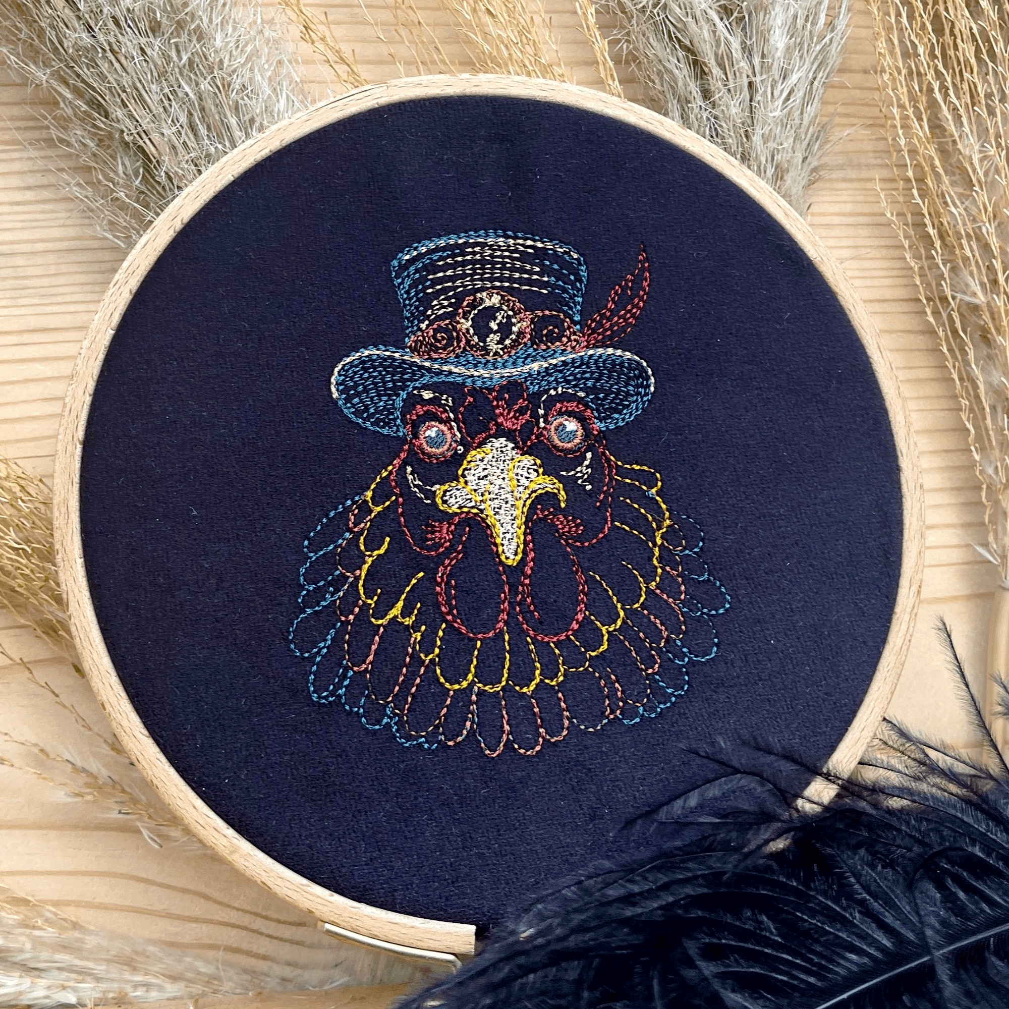 Stickdatei Steampunk Huhn Set 6 Größen - Sewando