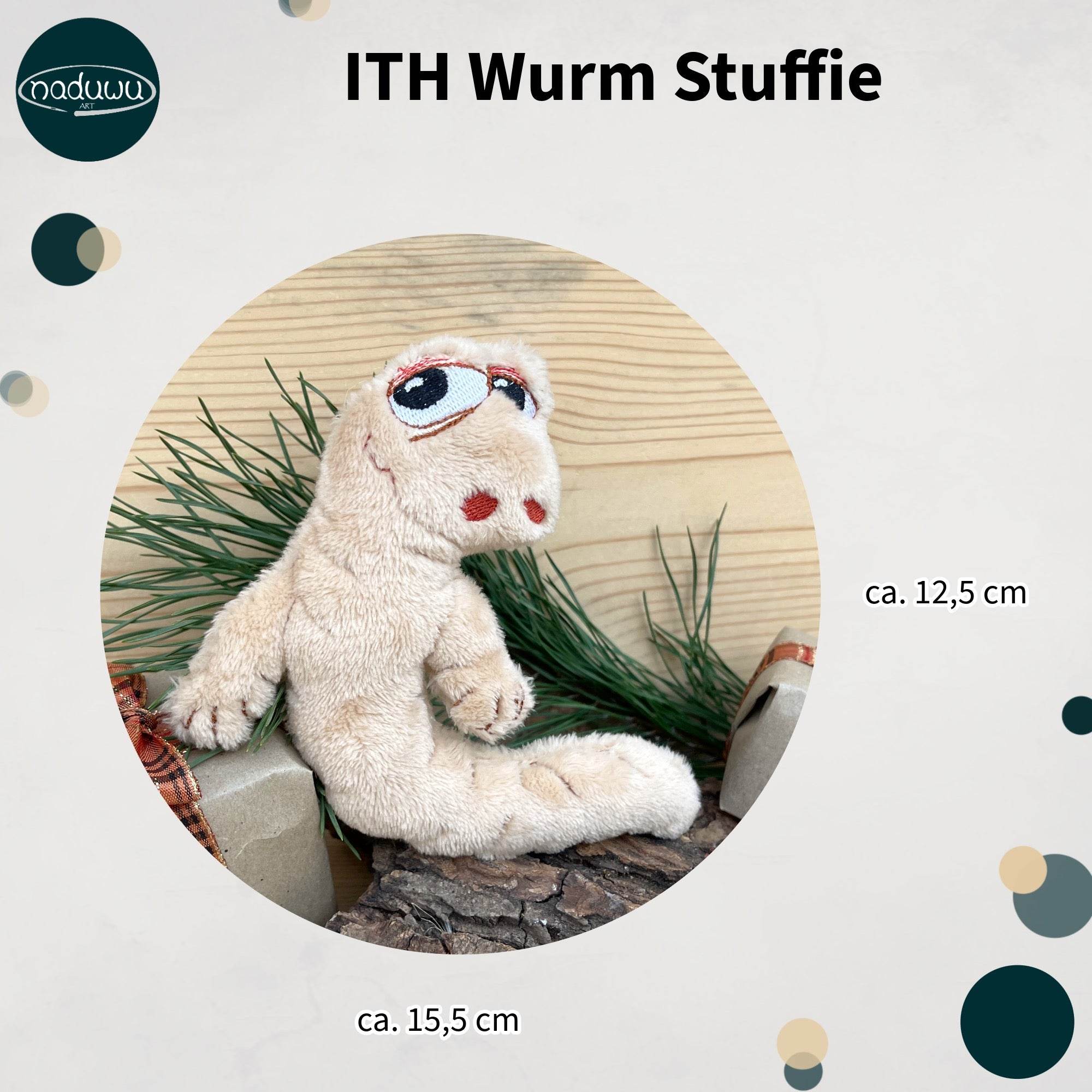 Stickdatei Wurm ITH für 13x16, In the hoop Kuscheltier - Sewando