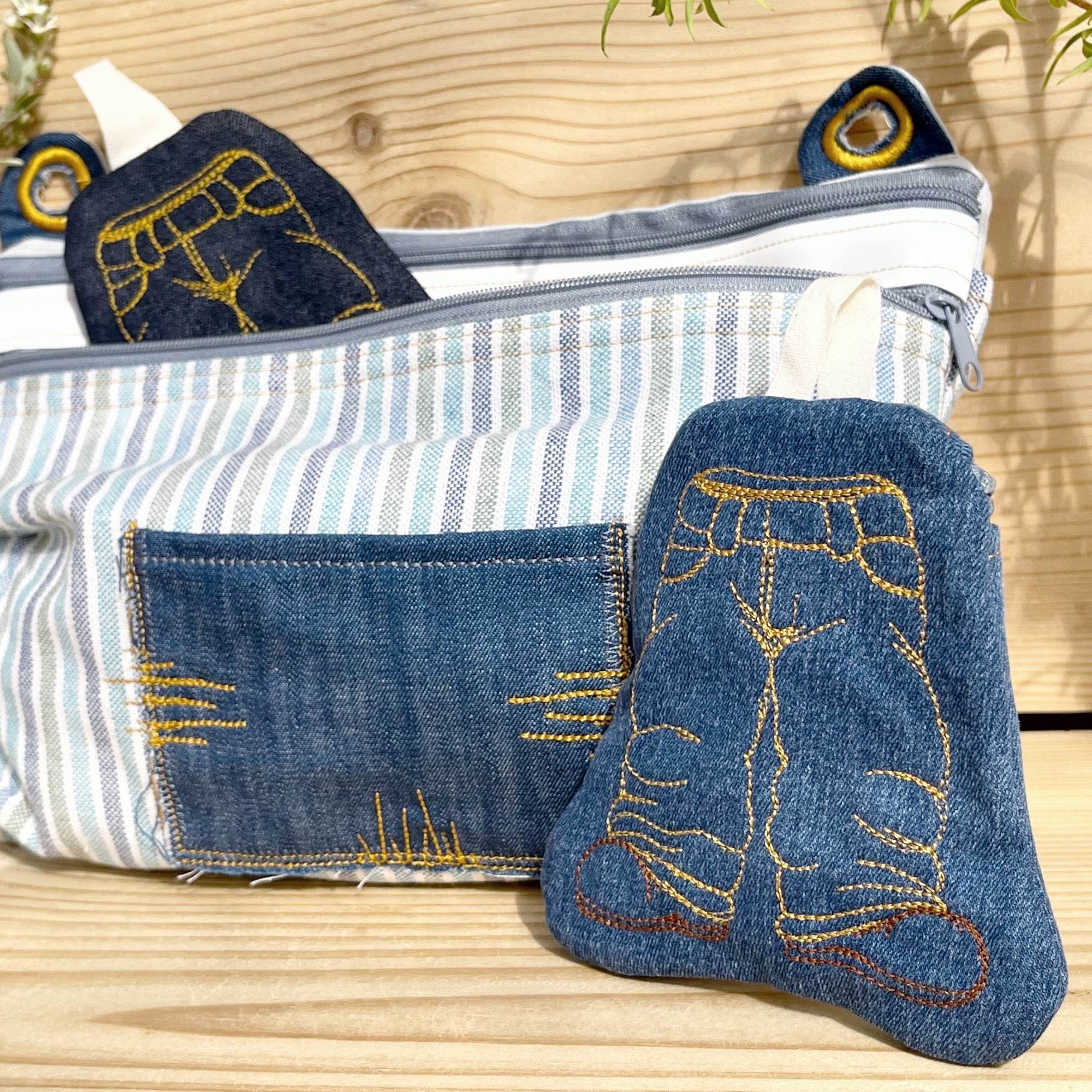 Stickdatei Tasche Spendierhose 13x18, In the hoop Taschenbaumler - Sewando