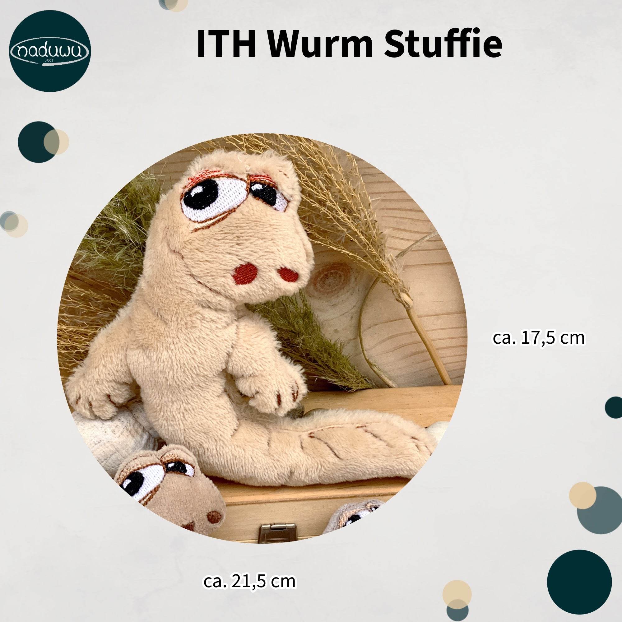 Stickdatei Kuscheltier Wurm 18x22, ITH Plüschtier - Sewando