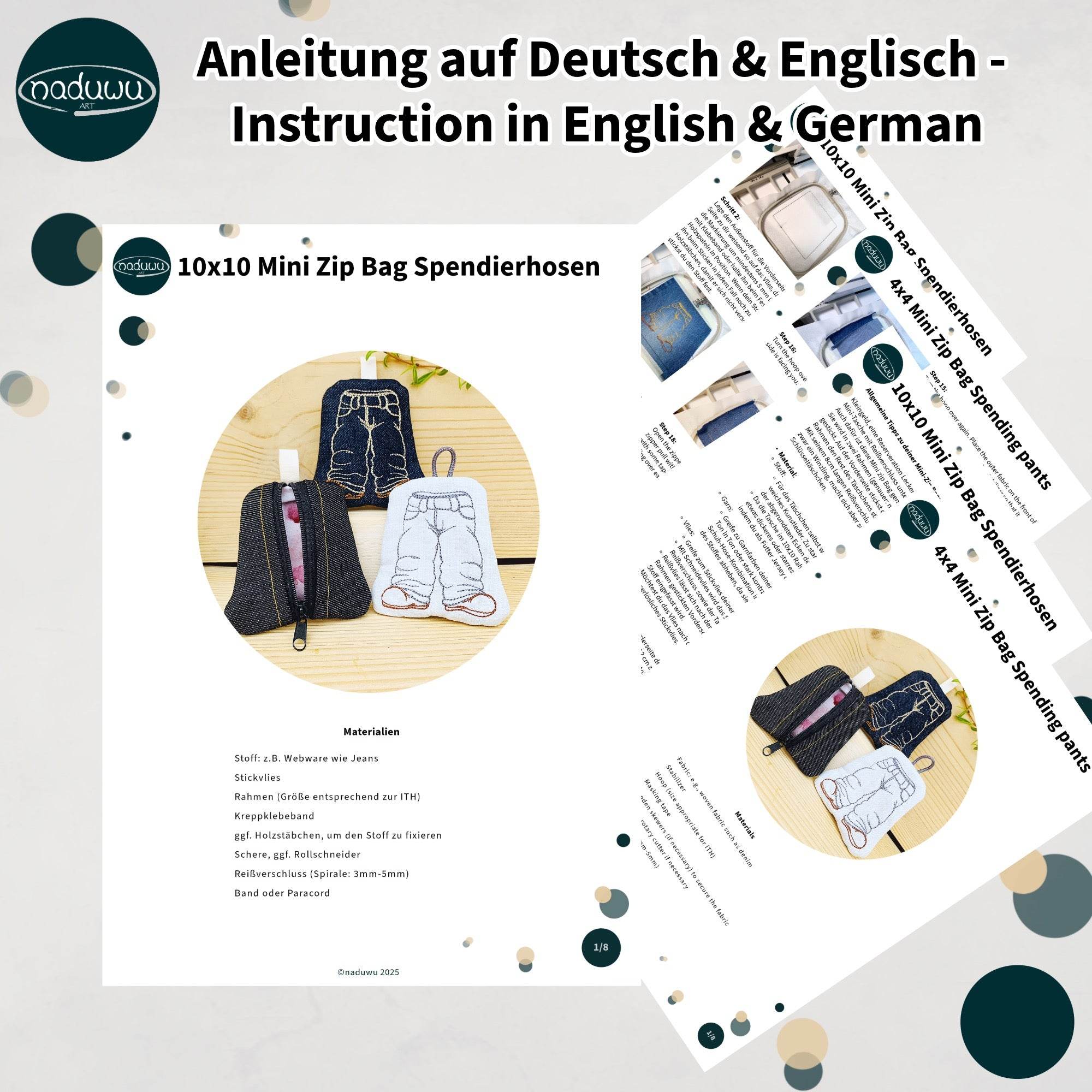Stickdatei Tasche Spendierhose 10x10, ITH Stickdatei Taschenbaumler - Sewando