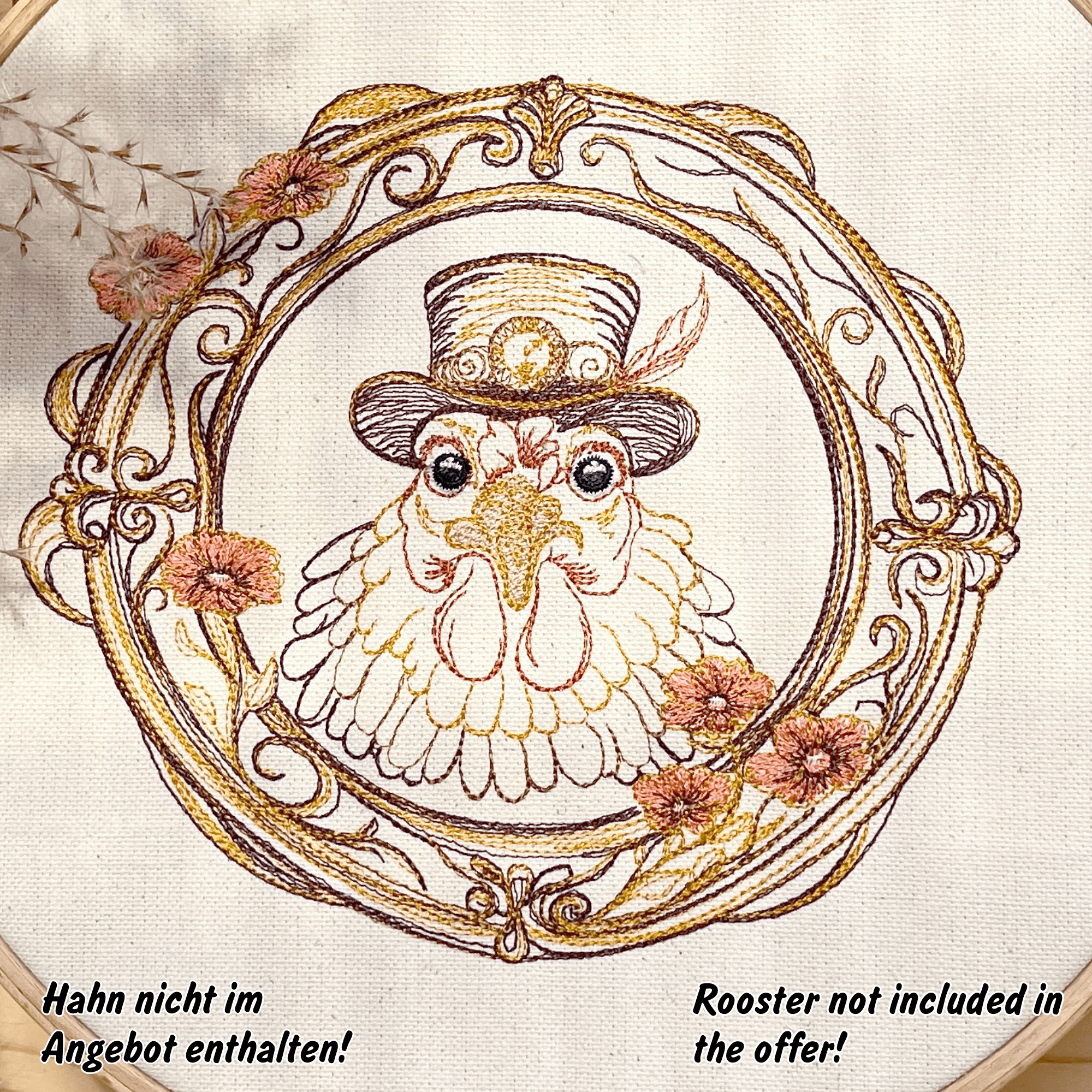 Stickdatei Blumen als Rahmen, Set mit 6 Größen ab 10x10 - Sewando
