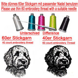 Stickdatei Irischer Wolfshund " Fred" - realistisch - FÜR HELLE STOFFE