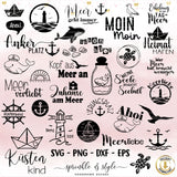 Plotterdatei Bundle 34x Maritim Sommer Set