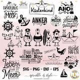 Plotterdatei Bundle 26x Maritim Sommer Set