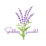 Stickdatei Lavendel, inkl. Schriftzug im Satinstich, Rahmen 13x18 cm (3.60 x 6.49'') - Sewando