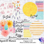 Plotterdatei Digiset Aquarell Blume, elegantes und schlichtes Blumenset - Sewando