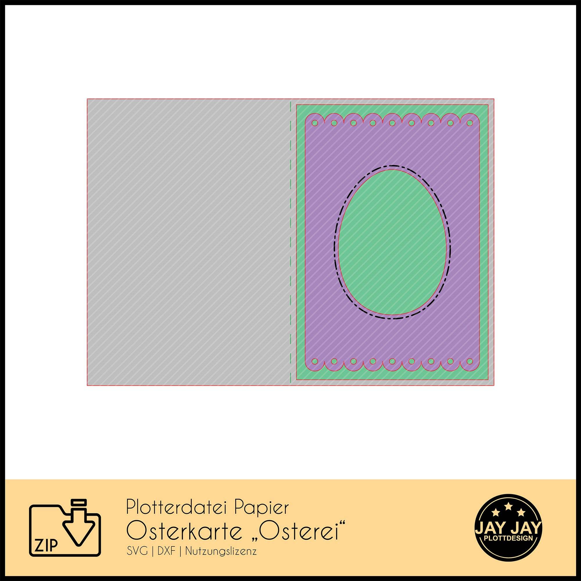 Plotterdatei Osterkarte Osterei - Sewando