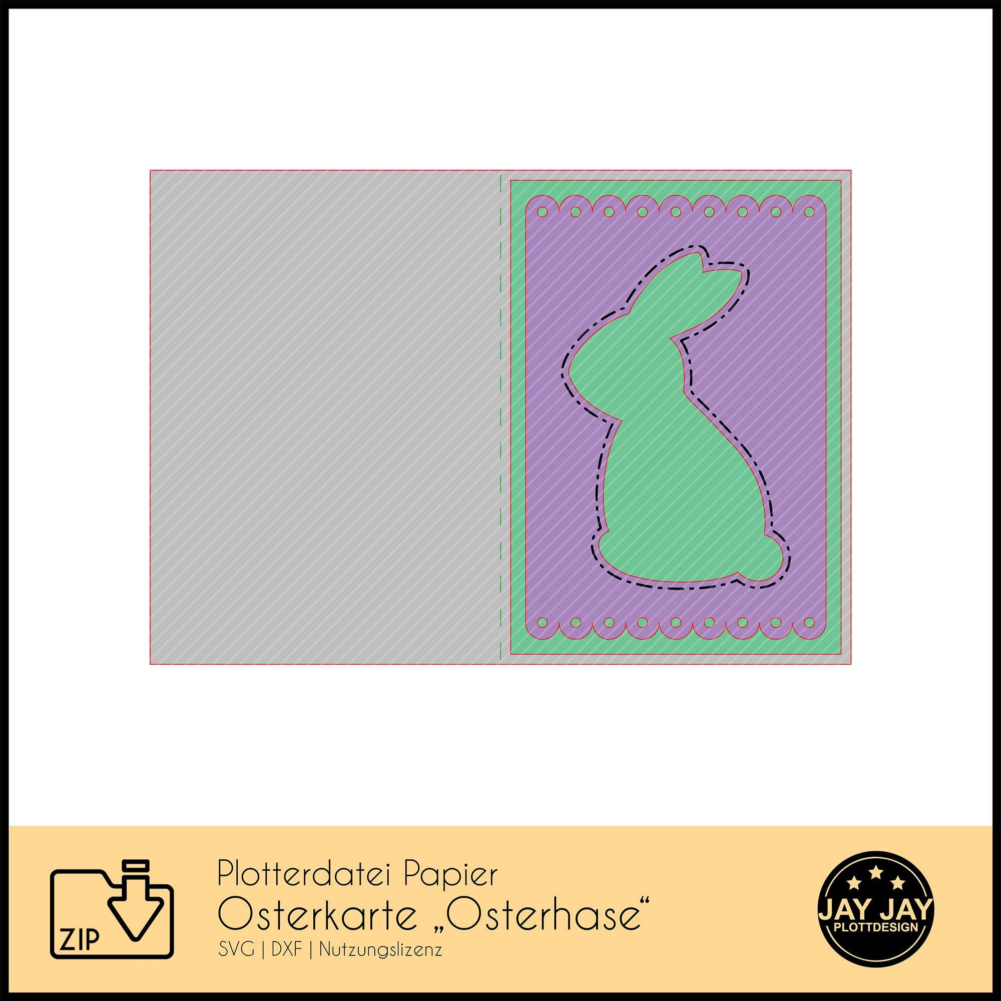 Plotterdatei Osterkarte Osterhase - Sewando