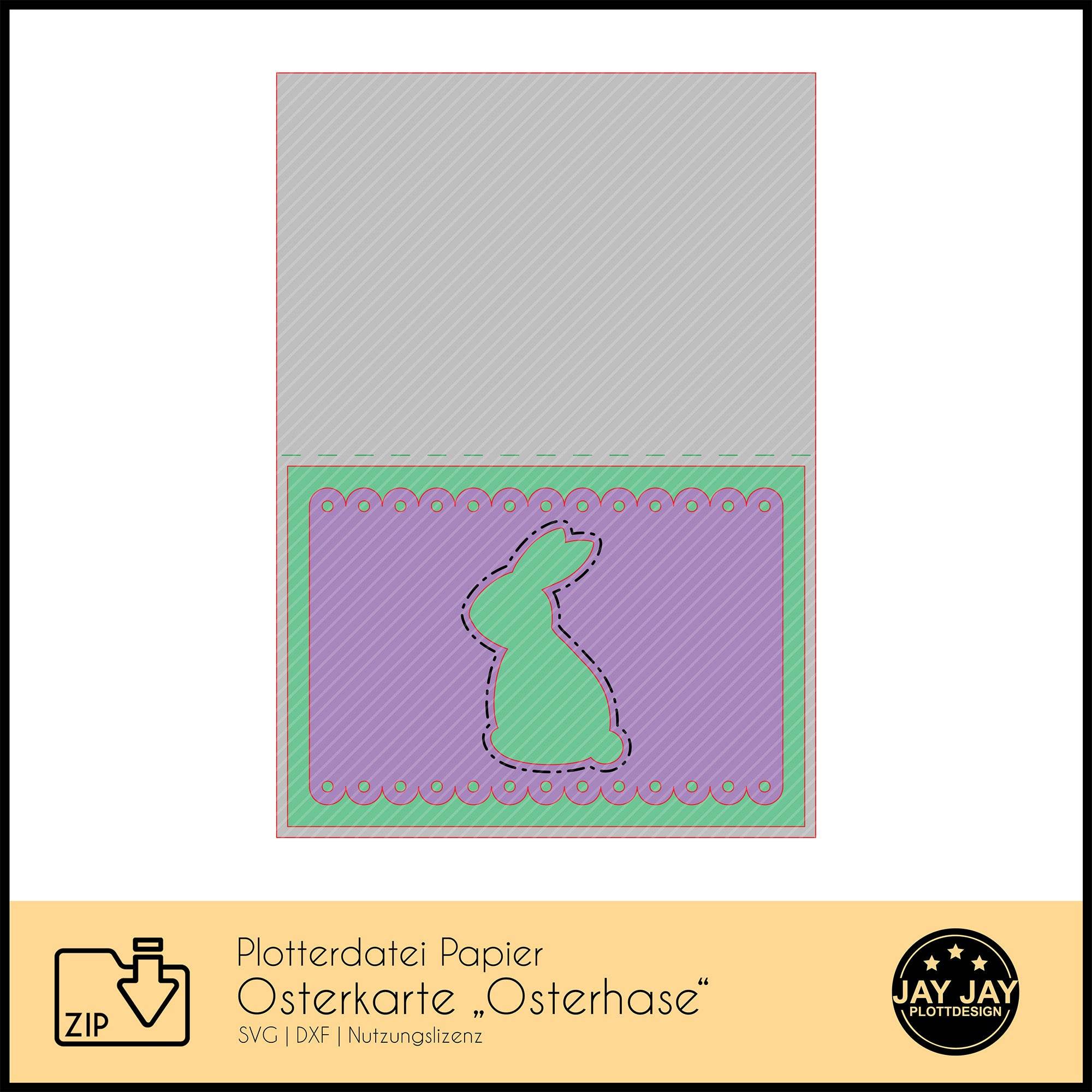 Plotterdatei Osterkarte Osterhase - Sewando