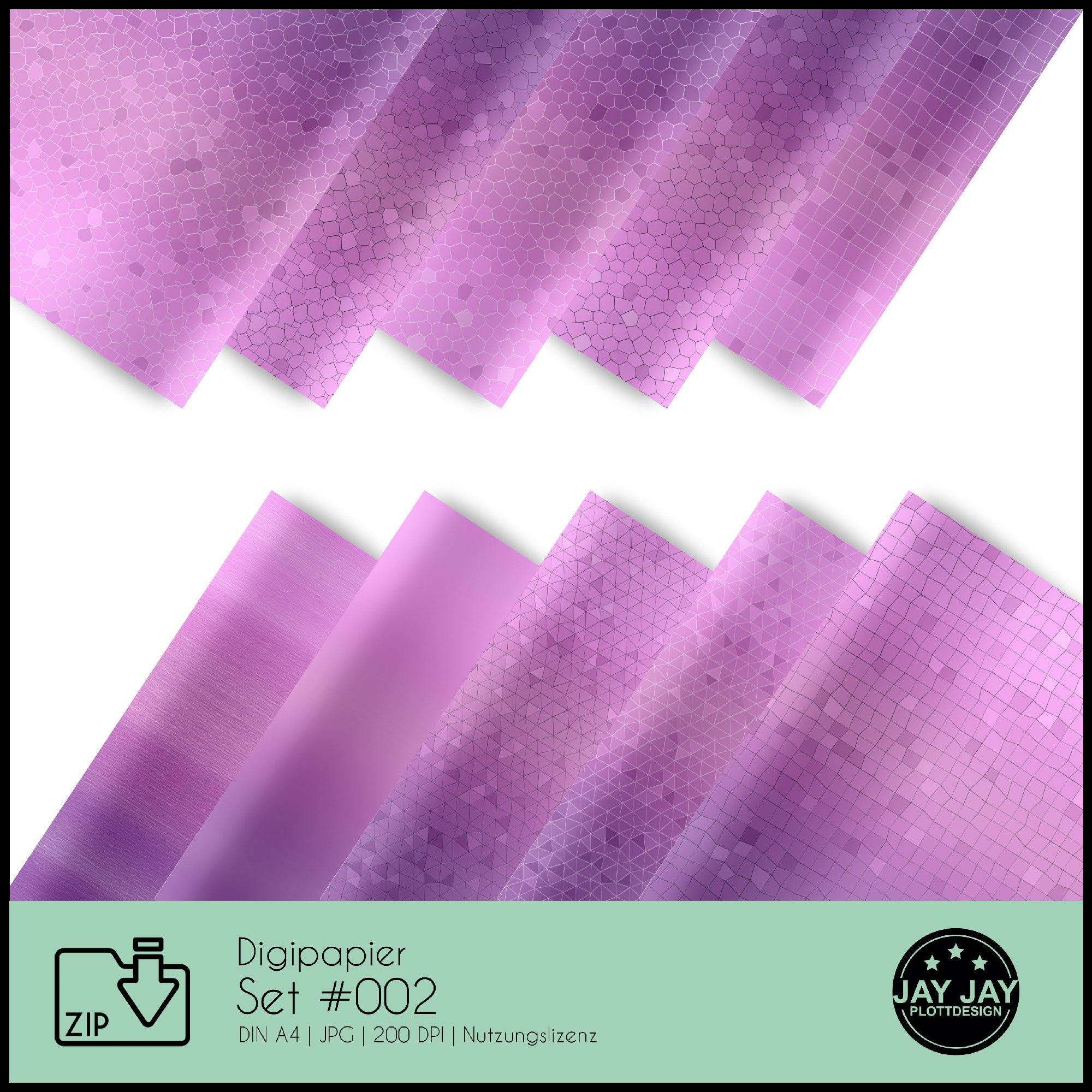 Digipapier-Set #002 (lila) zum drucken, sublimieren und basteln - Sewando