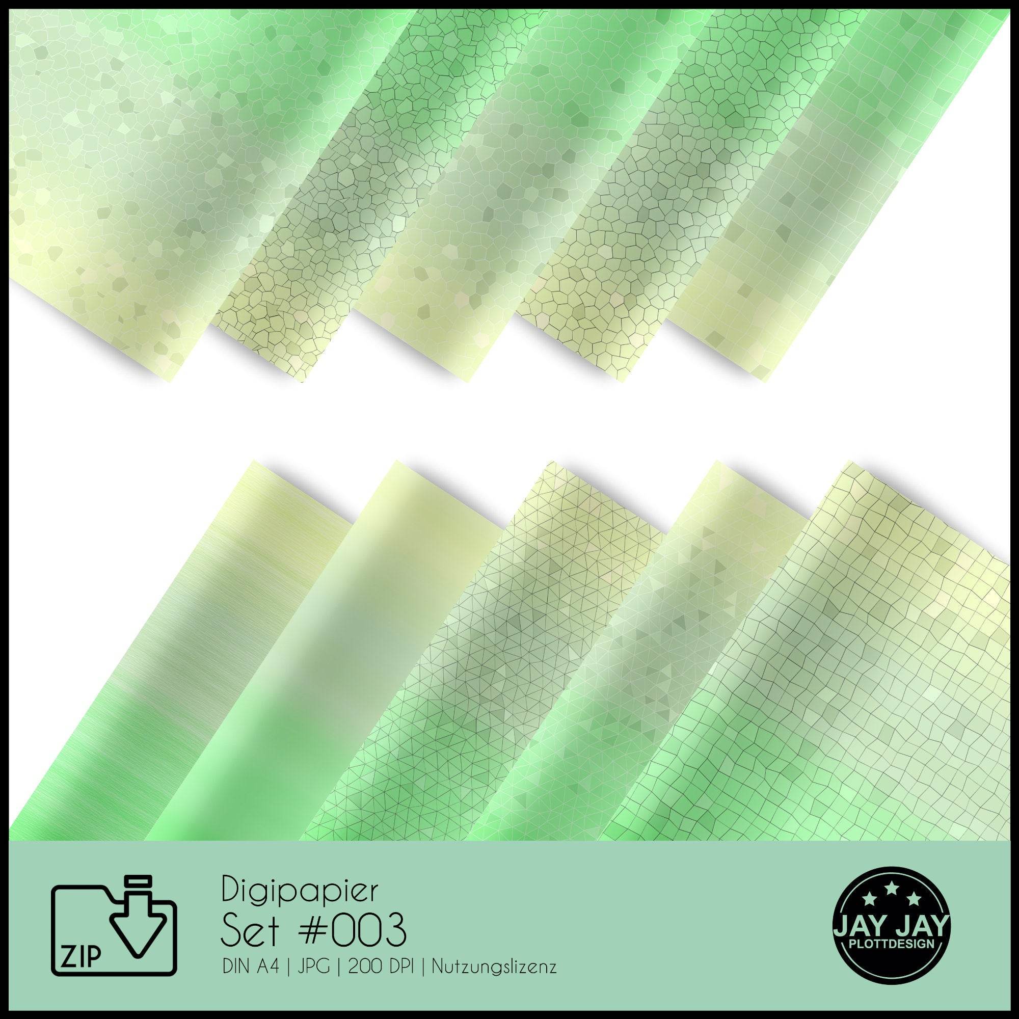Digipapier-Set #003 (gelb, grün) zum drucken, sublimieren und basteln - Sewando