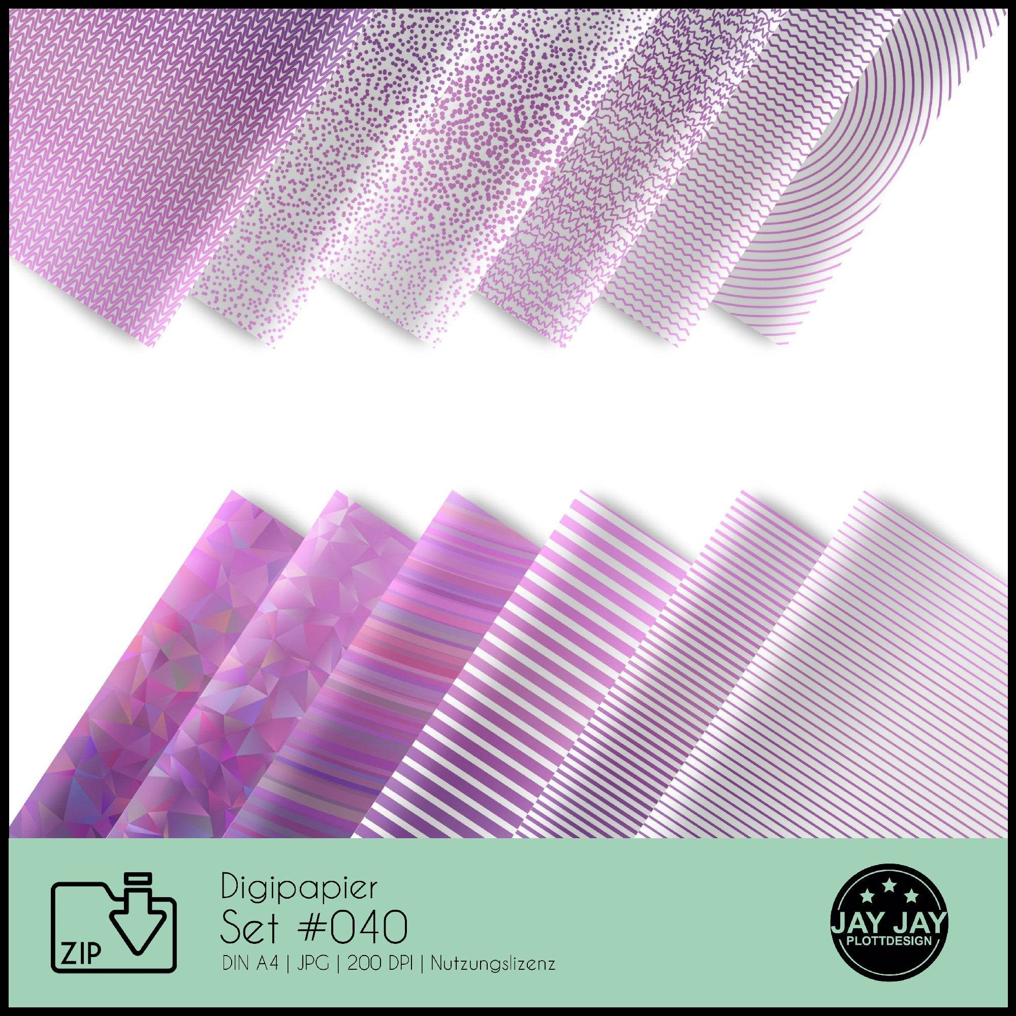 Digipapier-Set #040 (lila) zum drucken, sublimieren und basteln - Sewando
