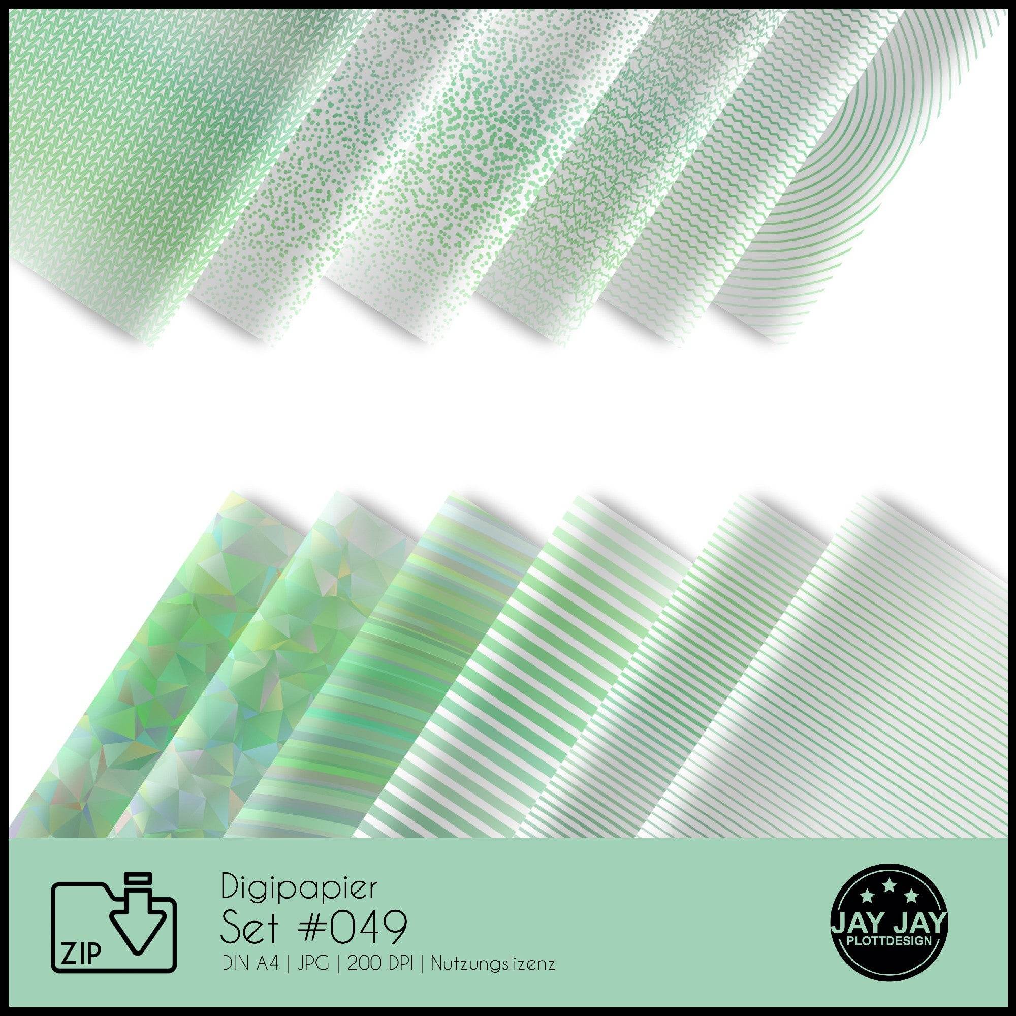 Digipapier-Set #049 (grün) zum drucken, sublimieren und basteln - Sewando