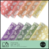 Digipapier-Set #122 (Bubbles, rot, orange, gelb, grün, lila) zum drucken, sublimieren und basteln - Sewando