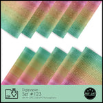 Digipapier-Set #123 (grün, gelb, orange, pink) zum drucken, sublimieren und basteln - Sewando